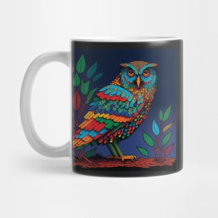 Colourful Mosaic Owl Mug